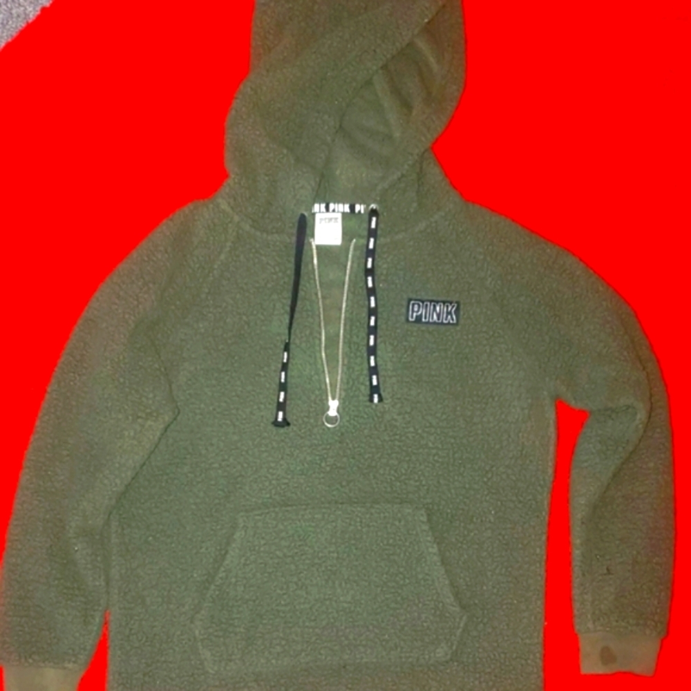 PINK Victoria's Secret Olive Green Women's Hoodie